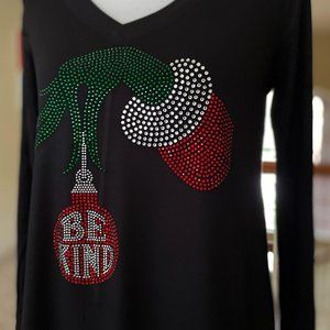 Christmas, Santa, Grinch Rhinestone bling tshirt